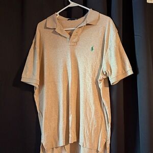 Ralph Lauren Tan Polo Shirt with Green Logo